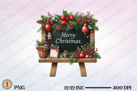 Christmas Blackboard Illustrations for Crafters