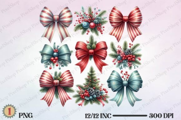 Christmas Coquette Bow Illustrations Review