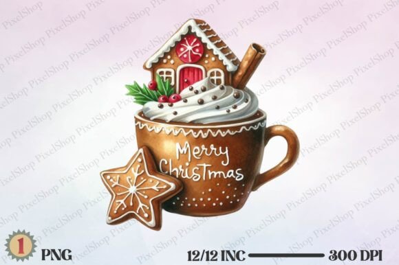 Christmas Gingerbread Coffee Merry Illustrations Review