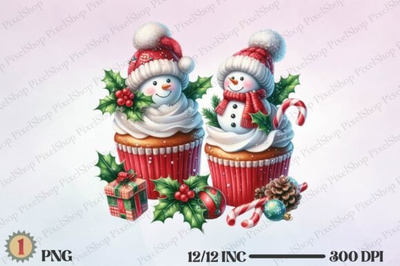 Christmas Snowman Coffee Vintage PNG: Illustrations for Branding