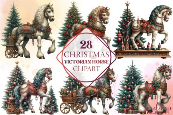 Christmas Victorian Horse Clipart: A Freebies Review