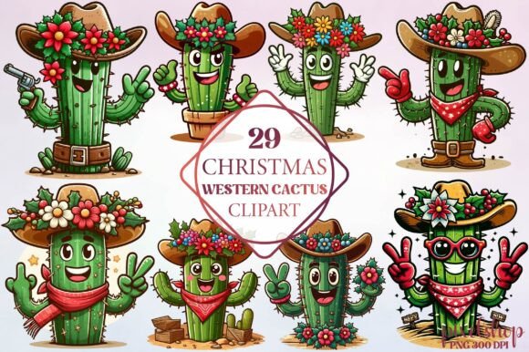 Christmas Western Cactus Clipart: Illustrations Review