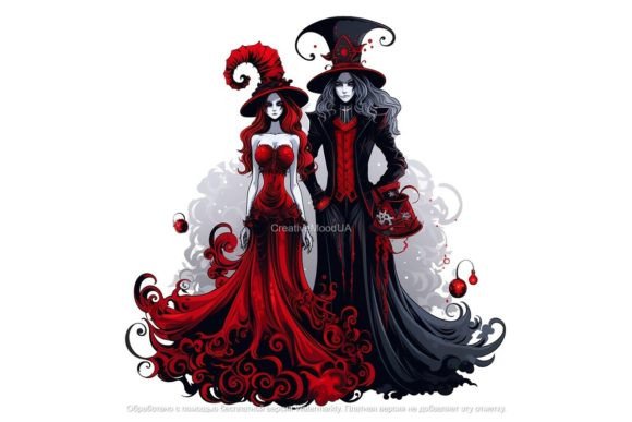 Gothic Christmas PNG Illustrations for Crafters