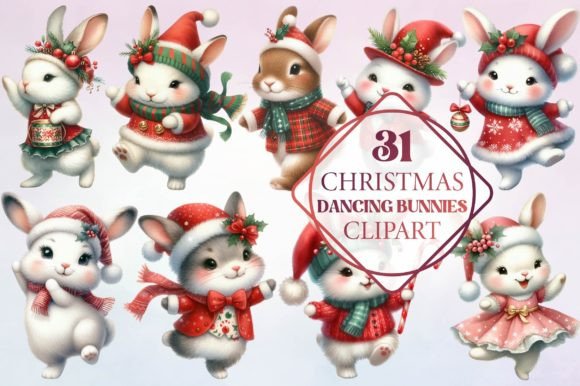Review: Christmas Dancing Bunnies Clipart Freebies