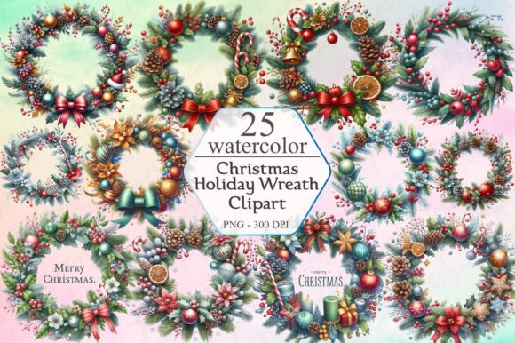 Review: Christmas Holiday Wreath Clipart Png Illustrations