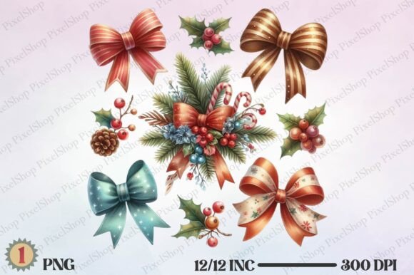 Review: Watercolor Christmas Bows PNG for Embroidery