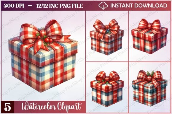 Reviewing Christmas Plaid Gift Box Clipart for Embroidery