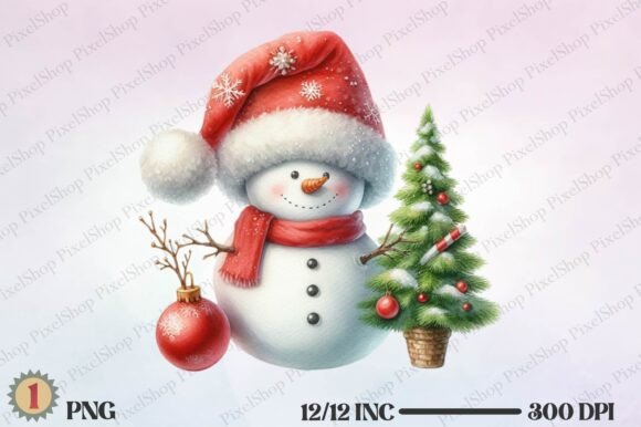 Reviewing the Watercolor Christmas Snowman with Tree