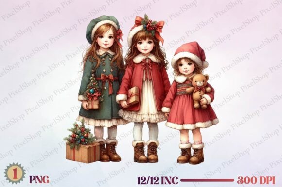 Vintage Christmas Children: Freebies for Branding