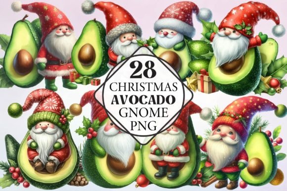 Watercolor Christmas Avocado Gnome Freebies Review