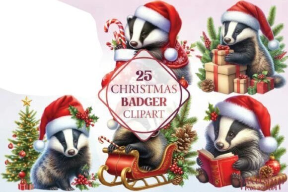 Watercolor Christmas Badger Clipart: A Crafter’s Review of Festive Illustrations