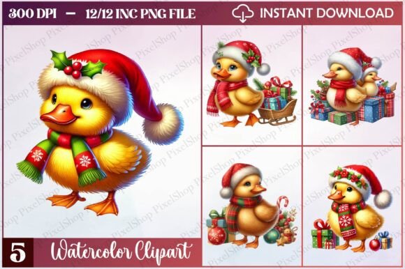 Watercolor Christmas Duck Clipart: A Freebies Review