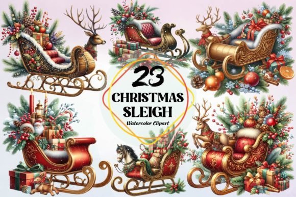 Watercolor Christmas Sleigh Clipart: A Brand Review