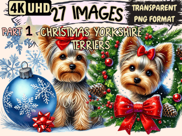 Yorkshire Terrier Christmas Illustrations Review